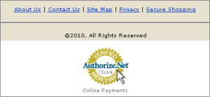 Authorize.Net logo with "Verified Merchant" badge and "Online Payments" text, emphasizing secure online payment options for Arcadia Landscape services.